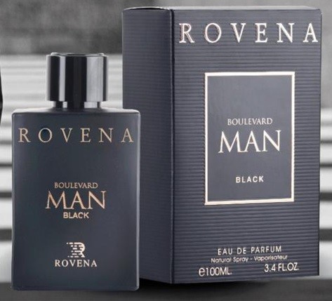 عطر مردانه روونا (Rovena) مدل بولگاری من این بلک (Bvlgari Man in Black) حجم 100 میل