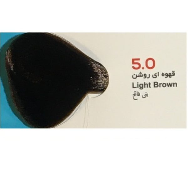 رنگ مو ویانا (Viana) قهوه ای روشن (شماره 5/0 طبیعی) حجم 100 میل