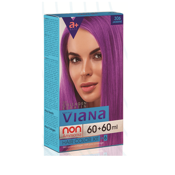 کیت رنگ مو ویانا (Viana) شماره 306 (یاسی) حجم 120 میل